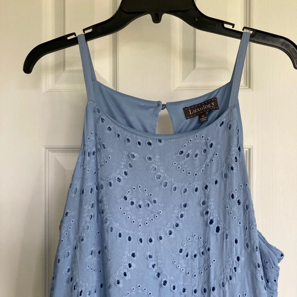 Lavender rayon eyelet sundress—COPY. $20 - Picture 1 of 5